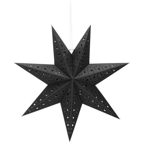 Stea decorativa 3D din hartie ajurata, 50cm, neagra CA-1098 foto