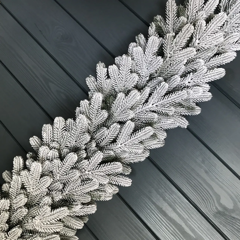 Ghirlanda artificiala de Craciun, TSE Garland LUX SNOW, ace 3D, PE, Ghirlanda 190 cm, Ghirlanda pentru usa, semineu, Decoratiuni exteriorul interior al casei. Ninsa TSV1323 foto