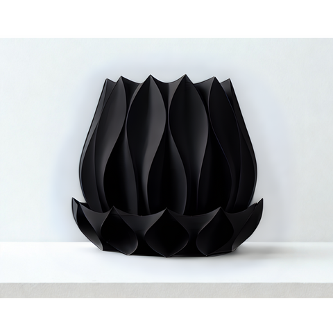 Ghiveci de flori 3d Tallflower Premium rotund 14.5 x 13 cm, Culoare Antracit 3dv0167 foto