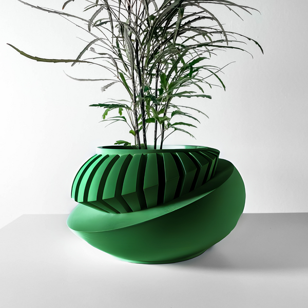 Ghiveci de flori 3d Planet rotund 16 x 10 cm, Culoare Verde 3dv0424 foto