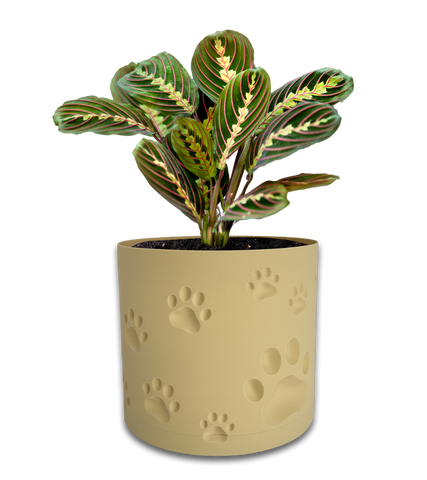 Ghiveci de flori 3d, Trace Animal , rotund 12 x 11 cm, Culoare Bej 3dv0984 foto