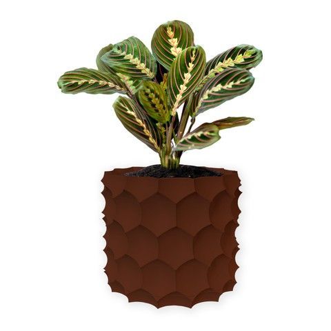 Ghiveci de flori 3d, Razorix , rotund 18 x 16.5 cm, Culoare Maro 3dv0884 foto