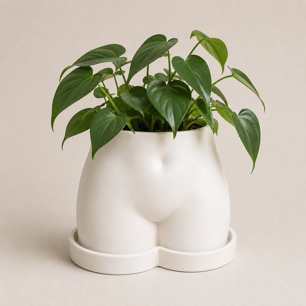 Ghiveci &ndash; vază de flori 3D &bdquo;Aura&rdquo; alb &ndash; siluetă feminină 205 &times; 140 mm 3dv1095 foto