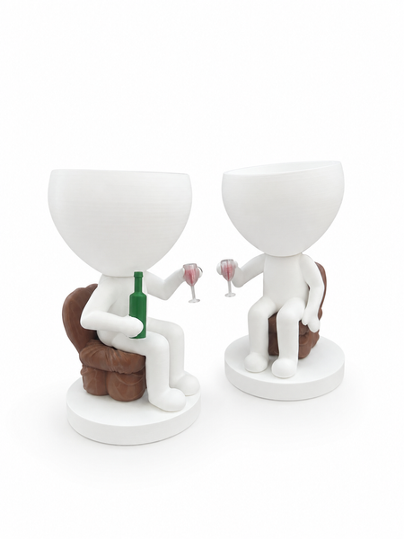 Ghiveci de flori 3D WineBuddy Duo, alb, 140 &times; 235 mm 3dv1010 foto