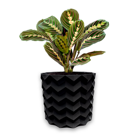 Ghiveci de flori 3d, Pixelon , rotund 11 x 10 cm, Culoare Antracit 3dv0549 foto