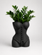 Ghiveci &ndash; vază de flori 3D &bdquo;Vivienne Corset&rdquo; negru &ndash; siluetă feminină 170 &times; 220 mm 3dv1060 foto 1