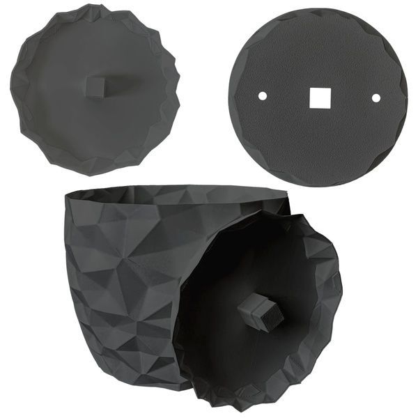 Ghiveci de flori 3d, Dunora , rotund 13 x 12 cm, Culoare Antracit 3dv0649 foto
