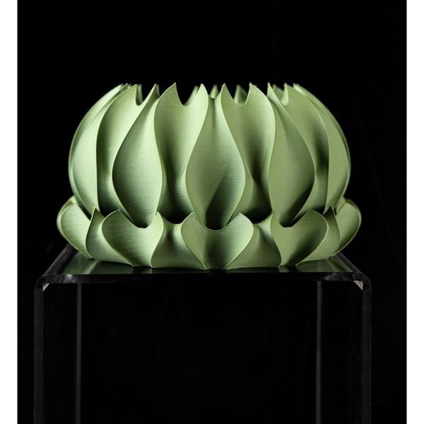 Ghiveci de flori 3d Roundflower Premium rotund 15 x 9 cm, Culoare Verde 3dv0187 foto