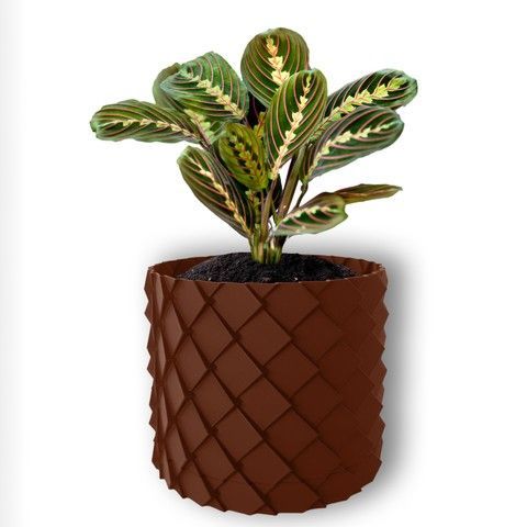 Ghiveci de flori 3d, Volcanic Dragon , rotund 13 x 12 cm, Culoare Maro 3dv0635 foto