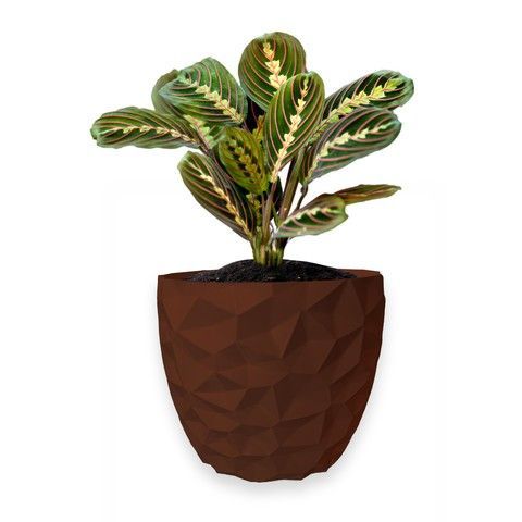 Ghiveci de flori 3d, Dunora , rotund 14.5 x 13.5 cm, Culoare Maro 3dv0685 foto