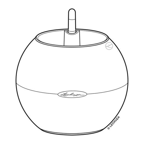 Ghiveci inteligent Lechuza Puro Color 20 rotund 1,2 l 20 x 16 cm, Culoare Alb 13360 foto