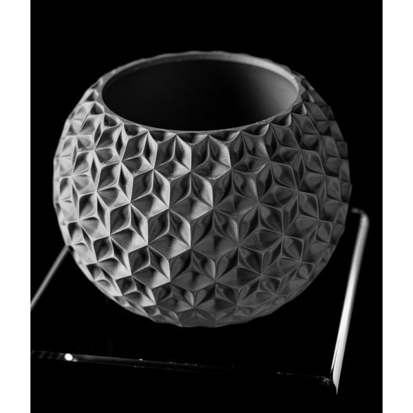 Ghiveci de flori 3d Orbix rotund 13.5 x 11.5 cm, Culoare Antracit 3dv0496 foto