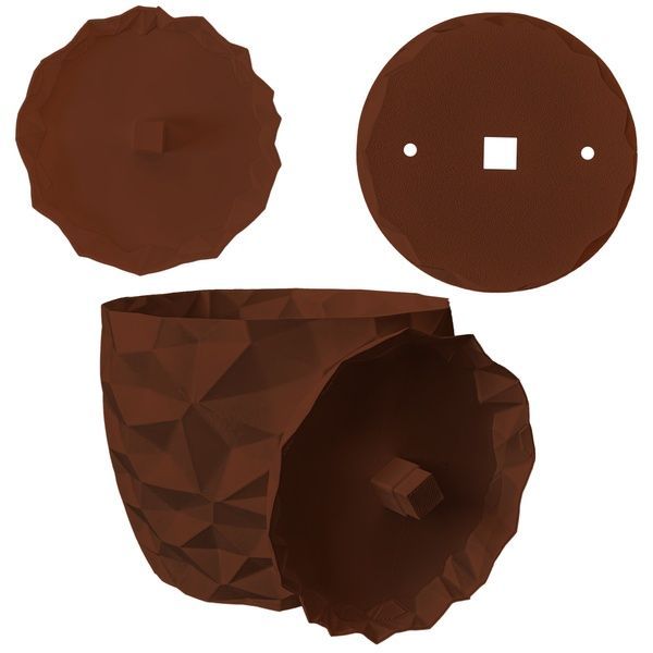 Ghiveci de flori 3d, Dunora , rotund 14.5 x 13.5 cm, Culoare Maro 3dv0685 foto