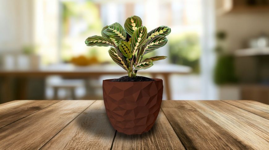 Ghiveci de flori 3d, Dunora , rotund 14.5 x 13.5 cm, Culoare Maro 3dv0685 foto