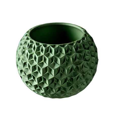 Ghiveci de flori 3d Orbix rotund 15 x 12.5 cm, Culoare Verde 3dv0489 foto
