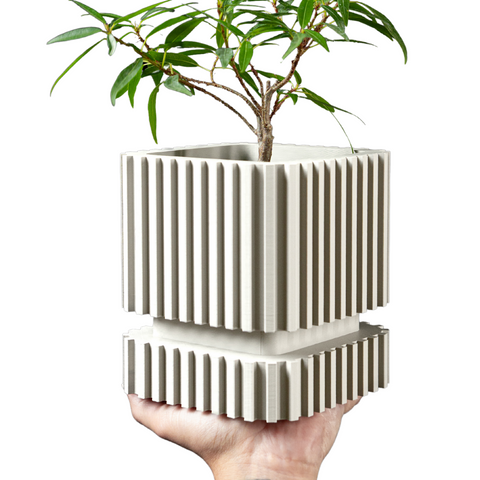 Ghiveci de flori 3d Tower rotund 11 x 12 cm, Culoare Alb 3dv0361 foto