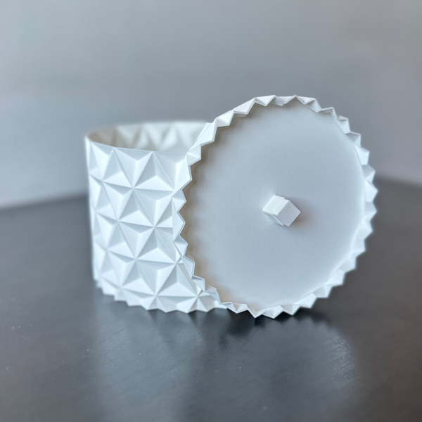 Ghiveci de flori 3d, Trigrix , rotund 13 x 12 cm, Culoare Bej 3dv0936 foto