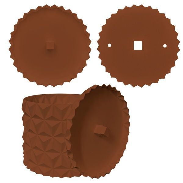 Ghiveci de flori 3d, Krystar , rotund 18 x 16.5 cm, Culoare Maro 3dv0786 foto