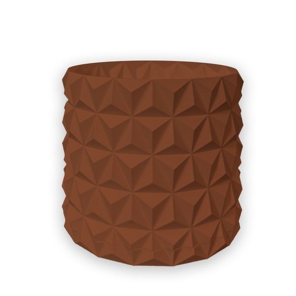 Ghiveci de flori 3d, Krystar , rotund 18 x 16.5 cm, Culoare Maro 3dv0786 foto