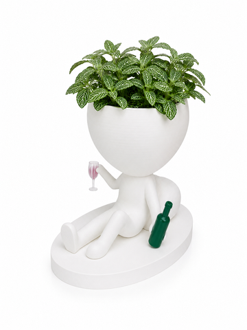 Ghiveci de flori 3D WineBuddy Chill, alb, 140 &times; 180 mm 3dv0998 foto
