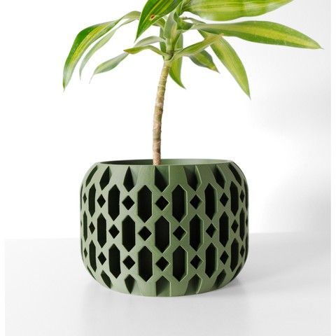Ghiveci de flori 3d Geolux Premium rotund 17 x 12 cm, Culoare Verde 3dv0099 foto