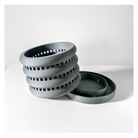 Ghiveci de flori 3d Orchid Lume Premium rotund 16 x 12.5 cm, Culoare Gri 3dv0238 foto