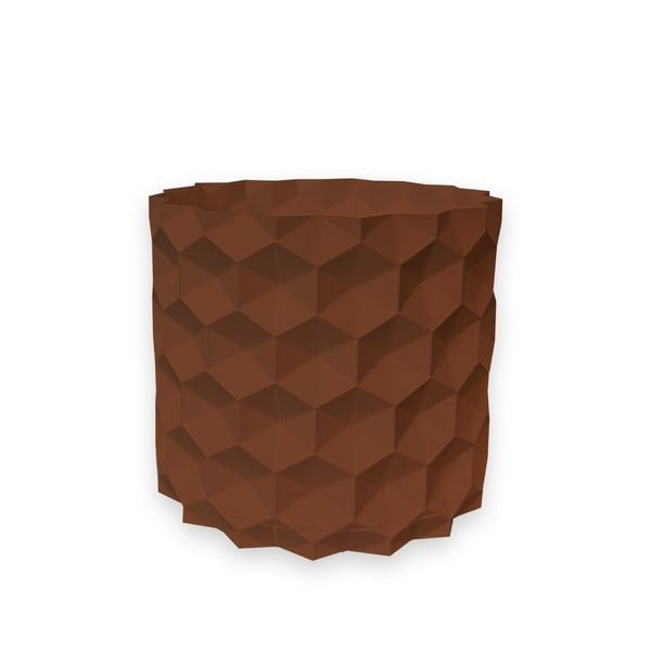 Ghiveci de flori 3d, Geonix , rotund 18 x 16.5 cm, Culoare Maro 3dv0737 foto