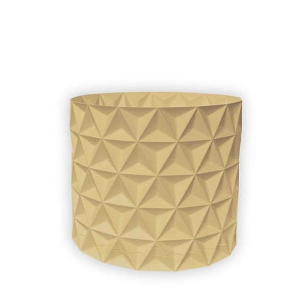 Ghiveci de flori 3d, Trigrix , rotund 14.5 x 13.5 cm, Culoare Bej 3dv0937 foto