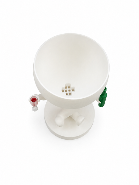 Ghiveci de flori 3D WineBuddy Cheers, alb, 100 &times; 130 mm 3dv0999 foto
