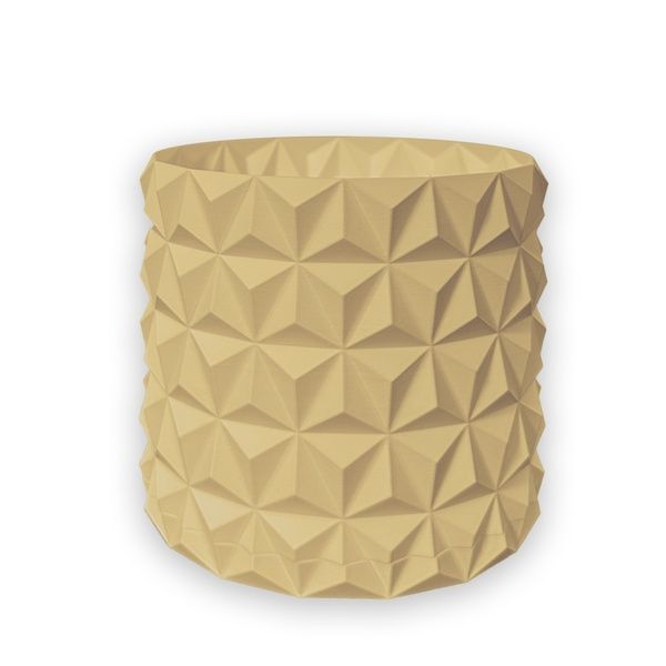 Ghiveci de flori 3d, Krystar , rotund 12 x 11 cm, Culoare Bej 3dv0788 foto