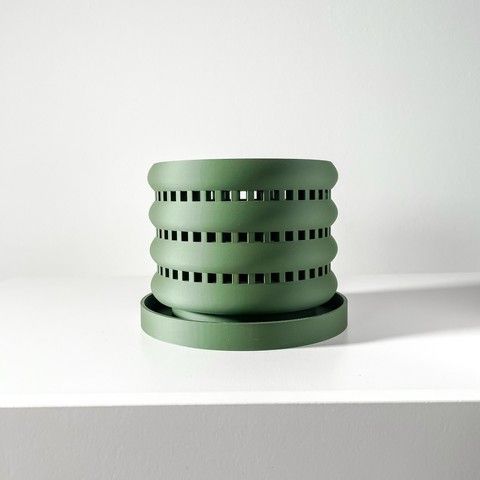 Ghiveci de flori 3d Orchid Lume Premium rotund 16 x 12.5 cm, Culoare Verde 3dv0226 foto