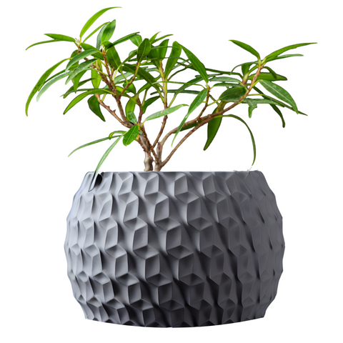Ghiveci de flori 3d Antic Premium rotund 14 x 10 cm, Culoare Gri 3dv0064 foto