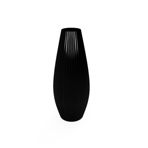Vaza 3d Orionis Premium rotund 10 x 23 cm, Culoare Negru 3dv0005 foto