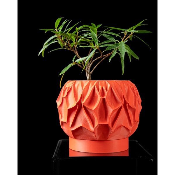 Ghiveci de flori 3d Mistella rotund 18 x 14 cm, Culoare Rosu 3dv0411 foto