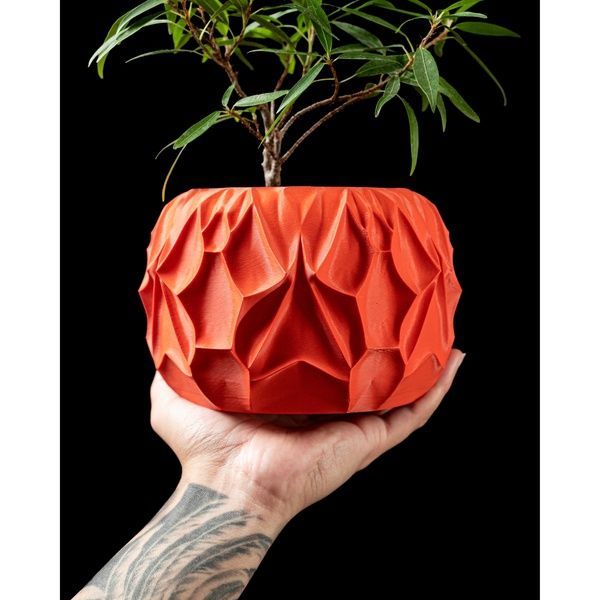 Ghiveci de flori 3d Mistella rotund 18 x 14 cm, Culoare Rosu 3dv0411 foto