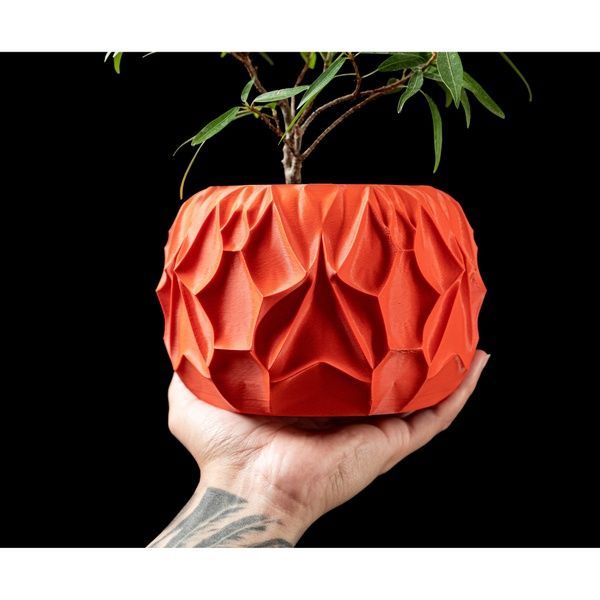Ghiveci de flori 3d Mistella rotund 18 x 14 cm, Culoare Rosu 3dv0411 foto