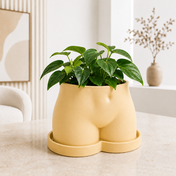 Ghiveci &ndash; vază de flori 3D &bdquo;Aura&rdquo; bej &ndash; siluetă feminină 205 &times; 140 mm 3dv1100 foto