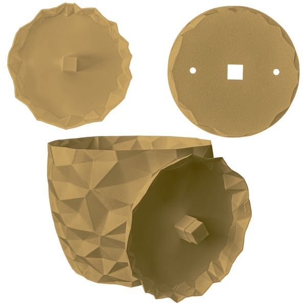 Ghiveci de flori 3d, Dunora , rotund 11 x 10 cm, Culoare Bej 3dv0689 foto