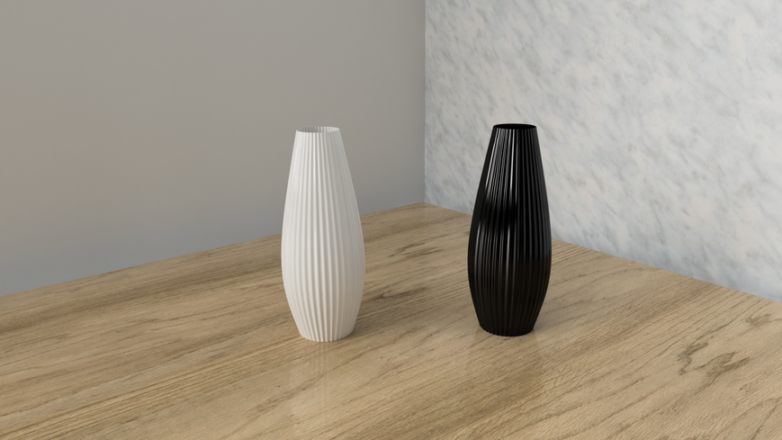 Vaza 3d Orionis Premium rotund 10 x 23 cm, Culoare Negru 3dv0005 foto