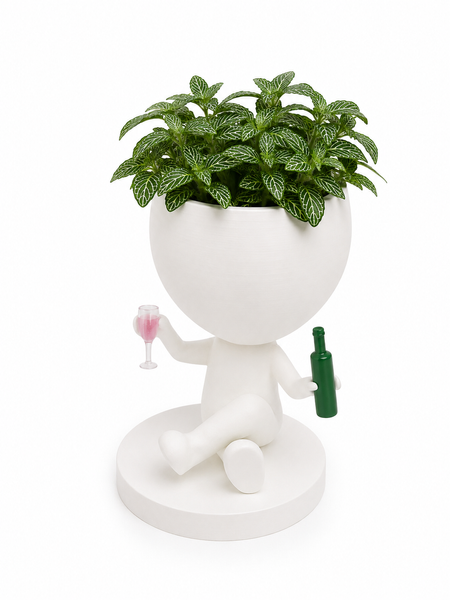 Ghiveci de flori 3D WineBuddy Cheers, alb, 140 &times; 190 mm 3dv1001 foto
