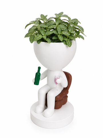 Ghiveci de flori 3D WineBuddy Lounge, alb, 100 &times; 170 mm 3dv1002 foto