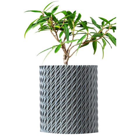 Ghiveci de flori 3d Folium Premium rotund 9 x 10,5 cm, Culoare Gri 3dv0029 foto