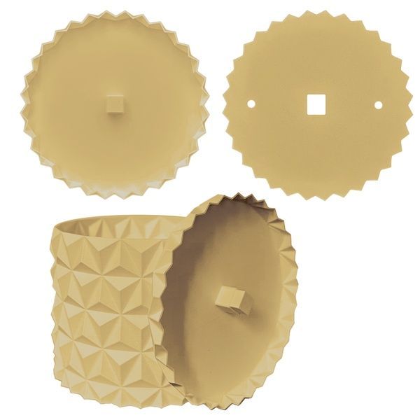 Ghiveci de flori 3d, Krystar , rotund 15.5 x 14.5 cm, Culoare Bej 3dv0791 foto