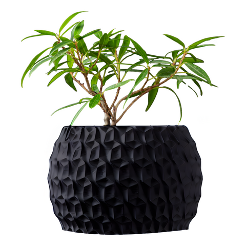 Ghiveci de flori 3d Antic Premium rotund 12.5 x 9 cm, Culoare Antracit 3dv0071 foto