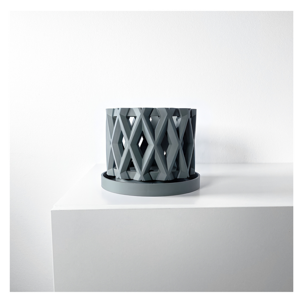 Ghiveci de flori 3d Orchid Halo Premium rotund 13.5 x 10.5 cm, Culoare Gri 3dv0212 foto