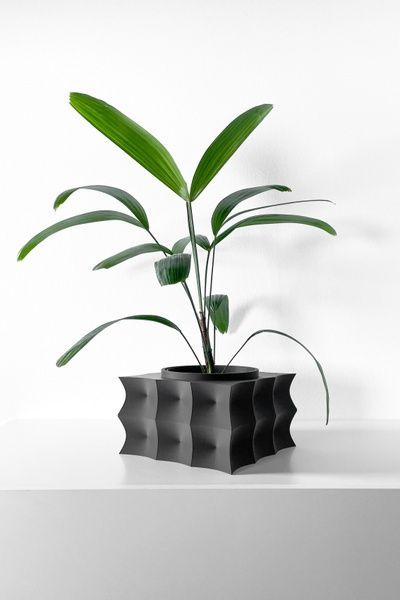 Ghiveci de flori 3d Bloomex patrat 16 x 12 cm, Culoare Antracit 3dv0463 foto