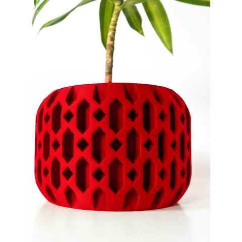 Ghiveci de flori 3d Geolux Premium rotund 15 x 11 cm, Culoare Rosu 3dv0128 foto