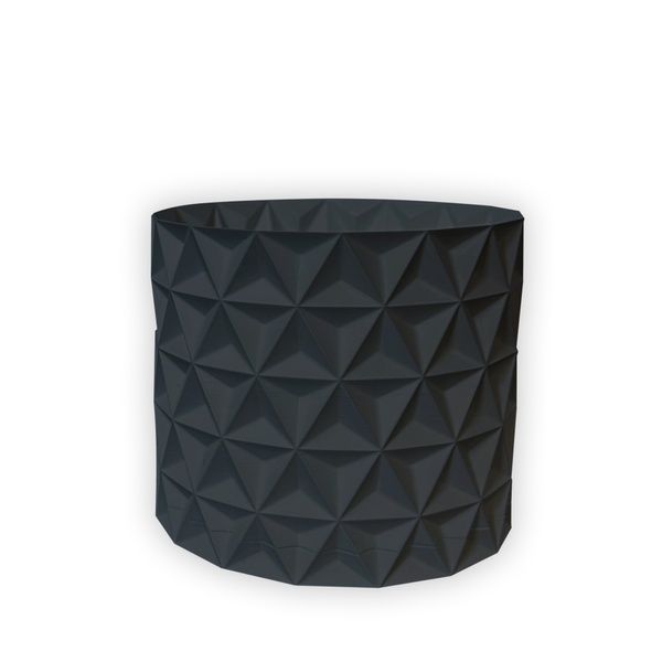 Ghiveci de flori 3d, Trigrix , rotund 12 x 11 cm, Culoare Antracit 3dv0893 foto