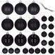 Set globuri de Craciun, 25 bucati, 3 modele, 2,5cm si 4cm, negru CA-0130 foto 2