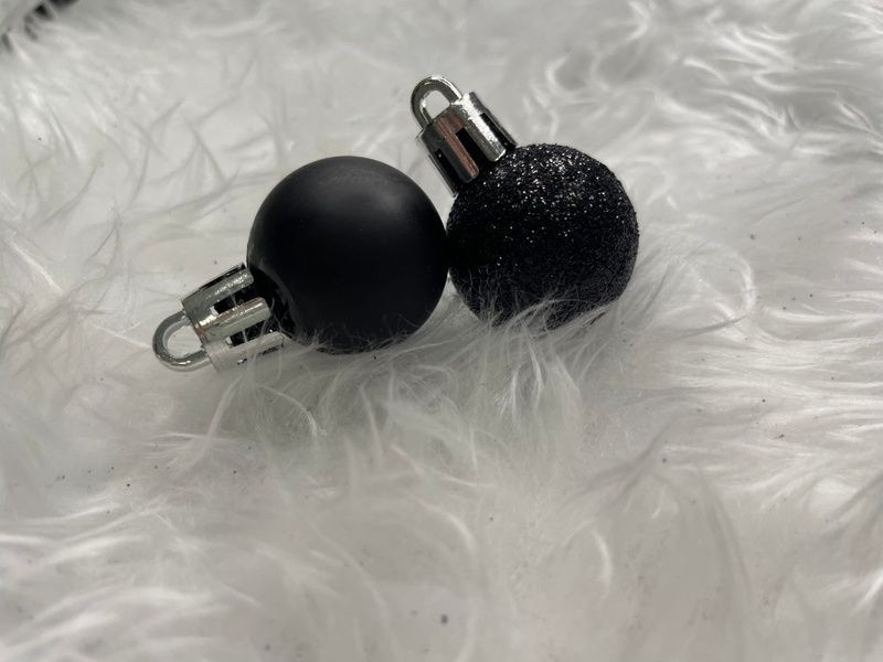 Set globuri de Craciun, 25 bucati, 3 modele, 2,5cm si 4cm, negru CA-0130 foto
